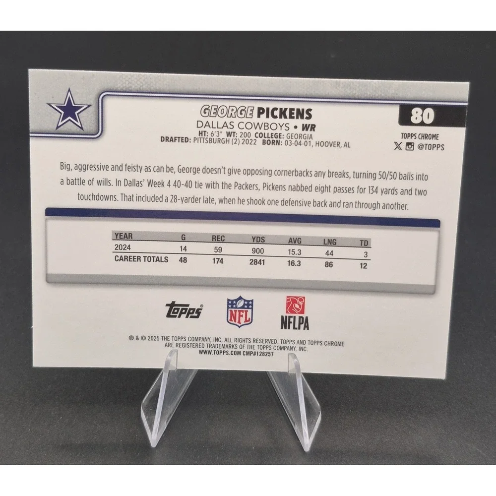 2025 Topps Chrome George Pickens #80 Fanatics Exclusive Topps Logo Refractor SP
